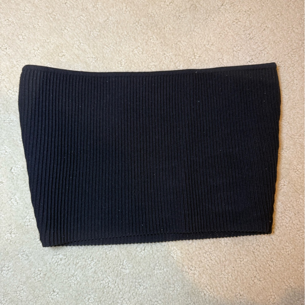 Babaton Black Ribbed Tube Top